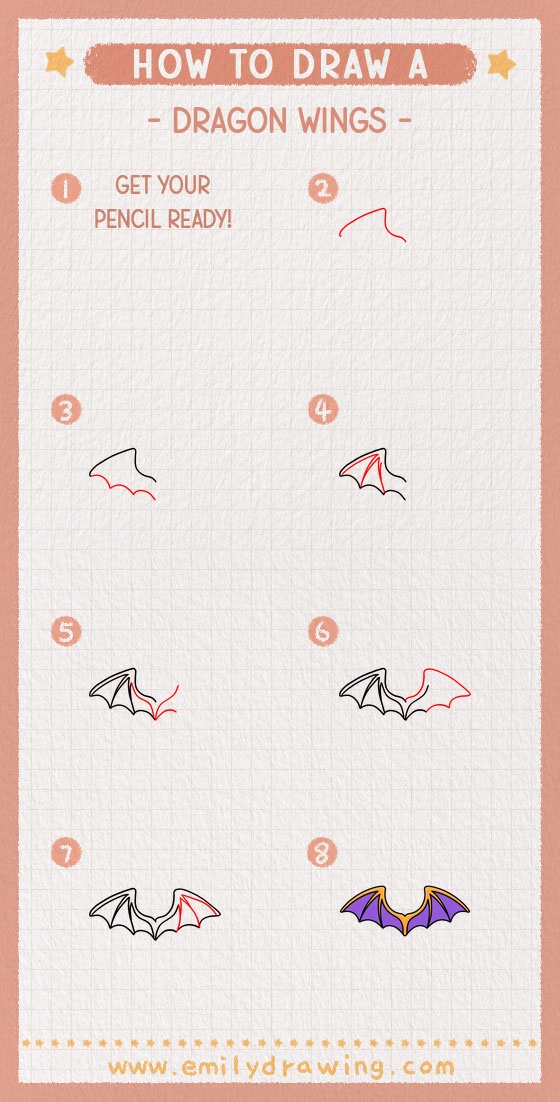 how to draw a dragon wings pinterest pin